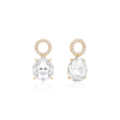 Sparkling Drop Earring Charms Yellow gold-plated Crystal