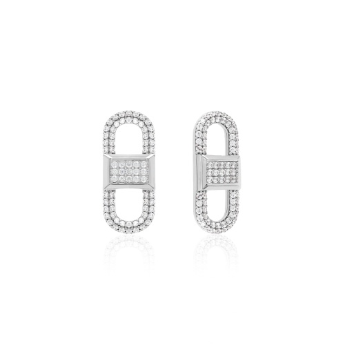 "ALL IN" Sparkling Fabulous Link Earring charms Rhodium plated