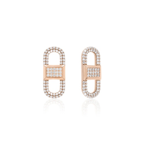 "ALL IN" Sparkling Fabulous Link Earring charms Rose Gold plated