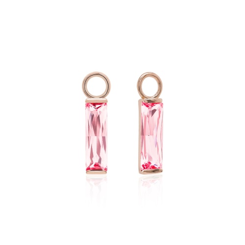 Princess Baguette Earring Charms Lt Rose