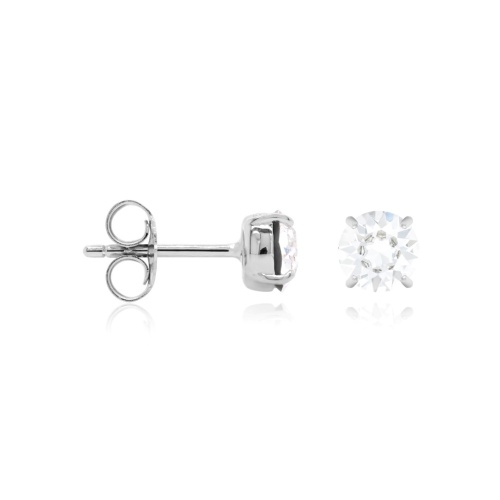 Silver Stud Earrings Crystal