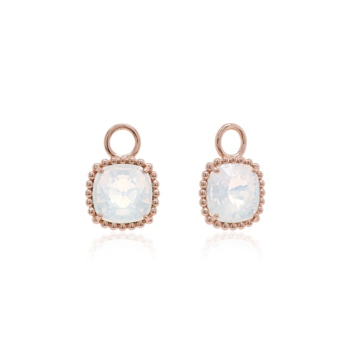 Bubbly Earring charms White Opal