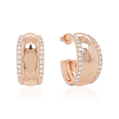 Textured Halo Maxi Earrings Rose gold plated