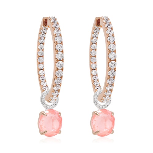 Sparkling Milky Charm & Infinity  Earring set Rose Gold-plated Flamingo Ignite