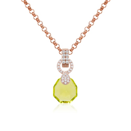 Pear Drop Necklace set Rose Gold-plated