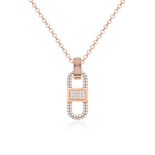 "ALL IN" Sparkling Fabulous Link Necklace set Rose gold plated