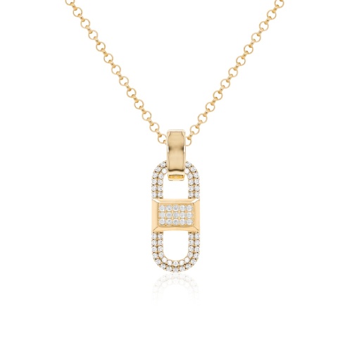 "ALL IN" Sparkling Fabulous Link Necklace set Yellow gold plated