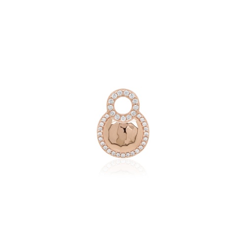 Textured Halo Single Charm Rose gold plated