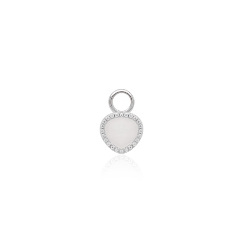 MOP Pear Single Charm Rhodium plated