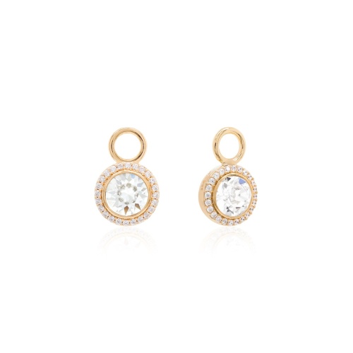 Earring Charms Yellow gold-plated Crystal