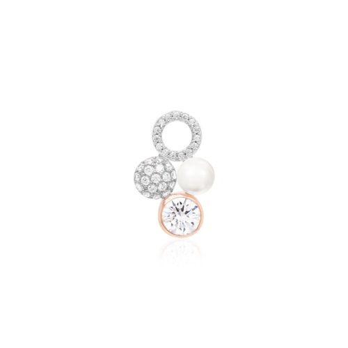 Lustrous Elegance Single Charm Rhodium/Rose gold plated