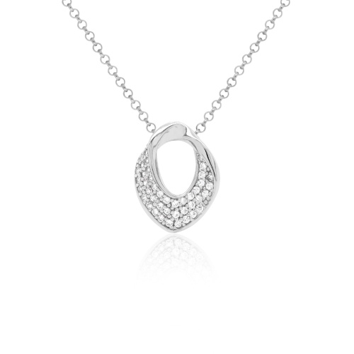 Sparkling Liquid Gold Necklace Rhodium plated 