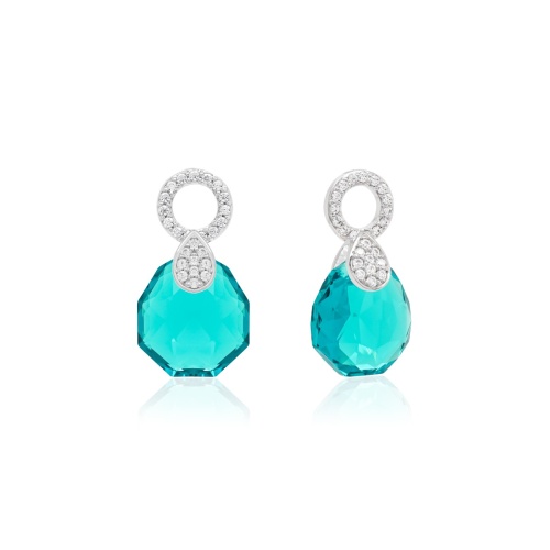 Pear Drop Earring charms Blue Zircon