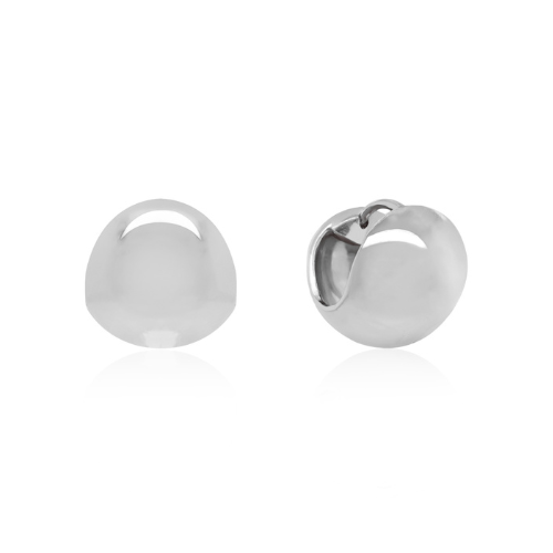 Sphere Earrings Rhodium Plated