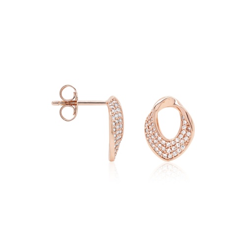 Sparkling Liquid Gold Earrings Rose Gold plated 