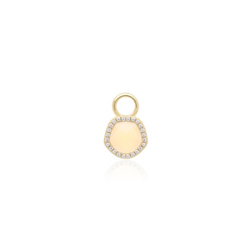 MOP Pentagon Single Charm Yellow gold plated