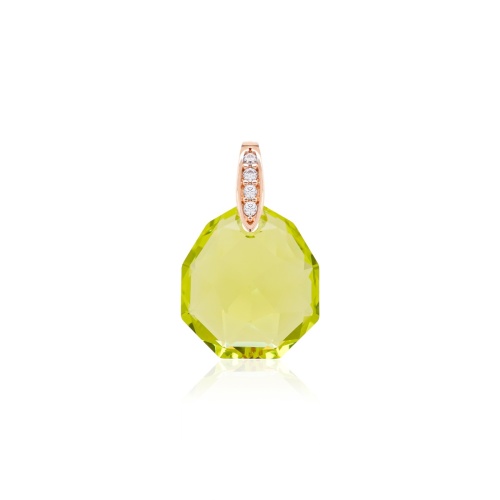 Pear Drop Pendant Rose gold-plated Citrus Green