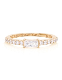 Princess Baguette Ring Yellow Gold-plated