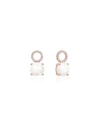 Sparkling Freshwater Pearl charms Rose-gold plated 8mm