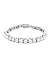 Fabulous Pearl Tennis Bracelet 4mm Rhodium plated