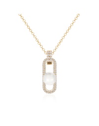 Fabulous Sparkling Pearl Link Necklace Yellow-gold plated