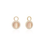 Cat Eye Earring Charms Yellow Gold plated Cotton Blush